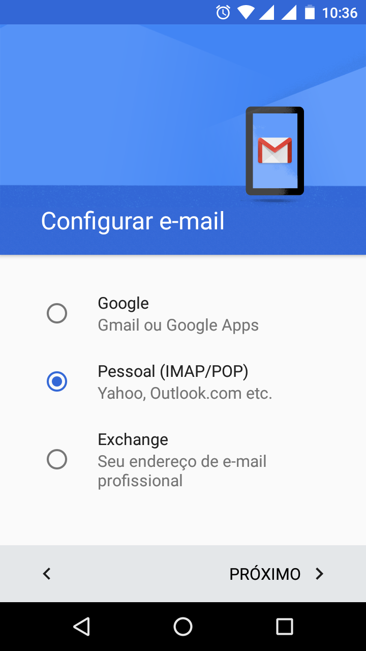 pessoal (IMAP/POP) - Android 4